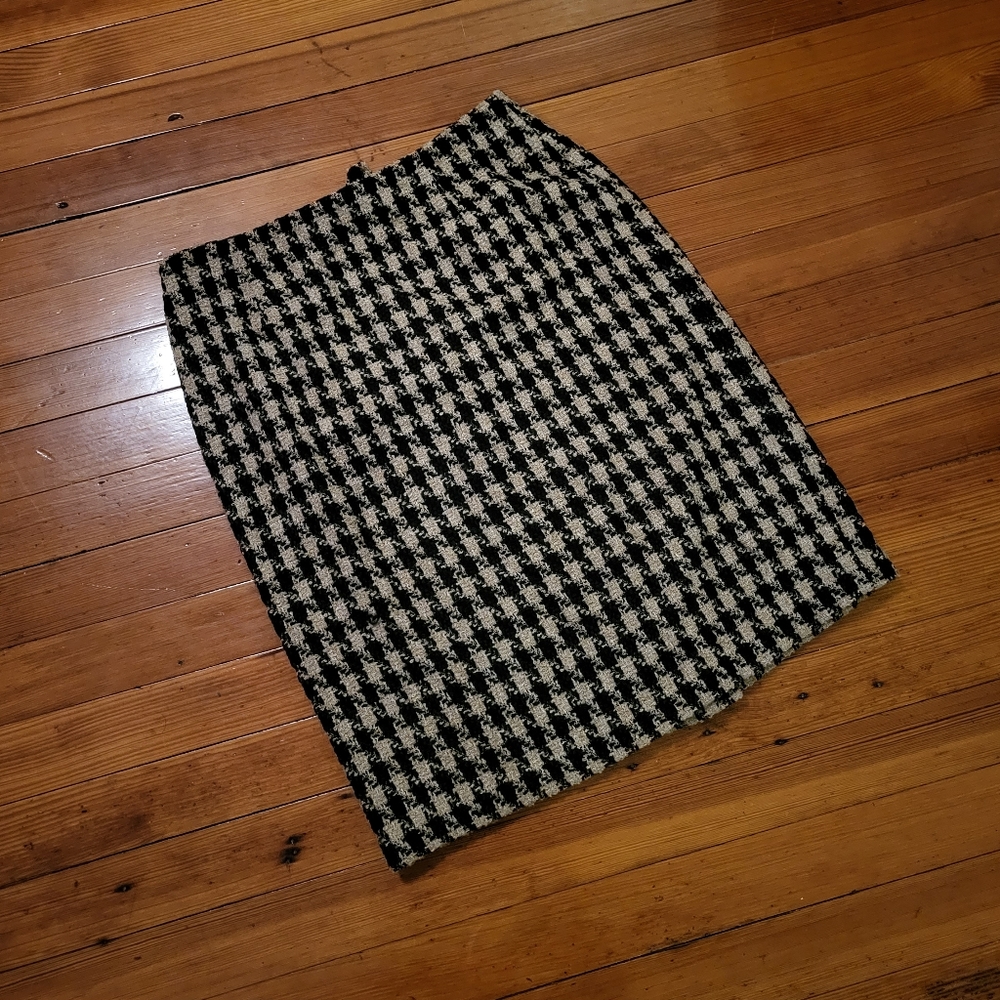 Vintage Houndstooth Pencil Skirt